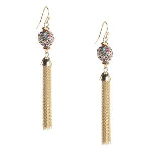 KELLY & KATIE RAINBOW TASSEL DROP EARRINGS